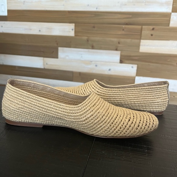 Zara Raffia Rafia Woven Jute Natural Ballet Flats SZ 40 - Picture 5 of 6